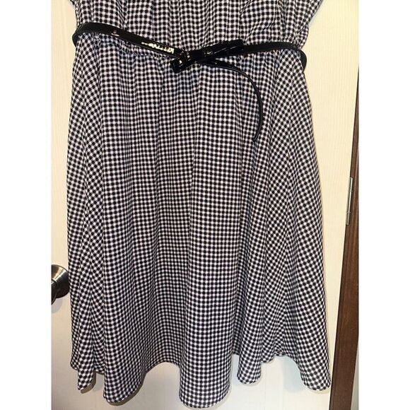 NWT ELLE™ Print Fit & Flare Dress-Black Twill Check-XL - Picture 6 of 15